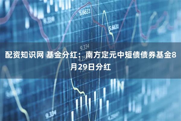 配资知识网 基金分红：南方定元中短债债券基金8月29日分红